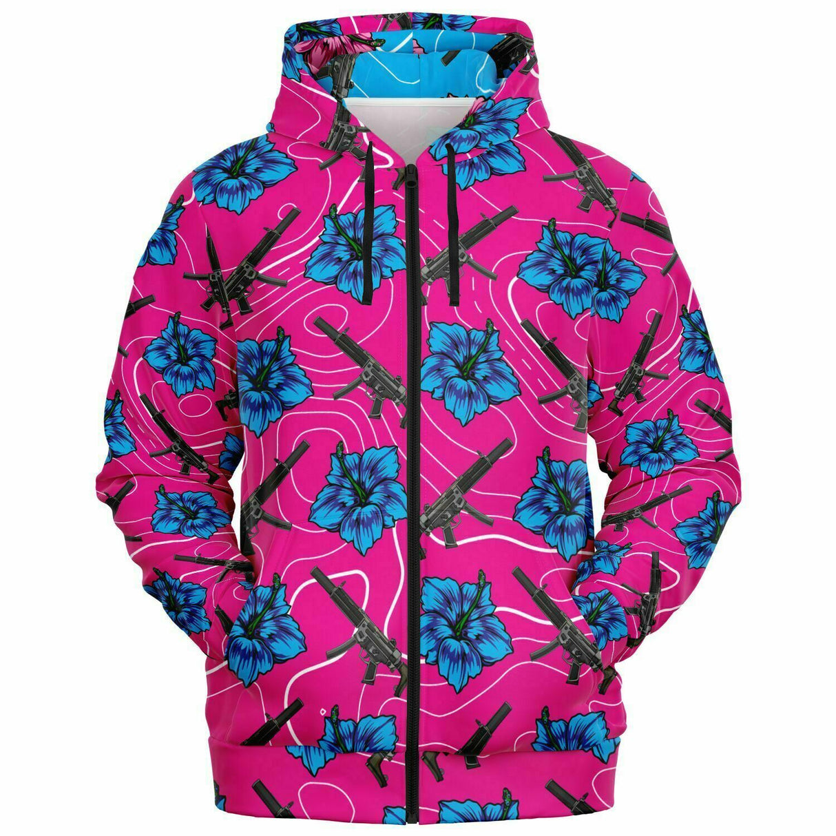 Sudadera con capucha y cremallera de alta capacidad Hibiscus de Rad Palm