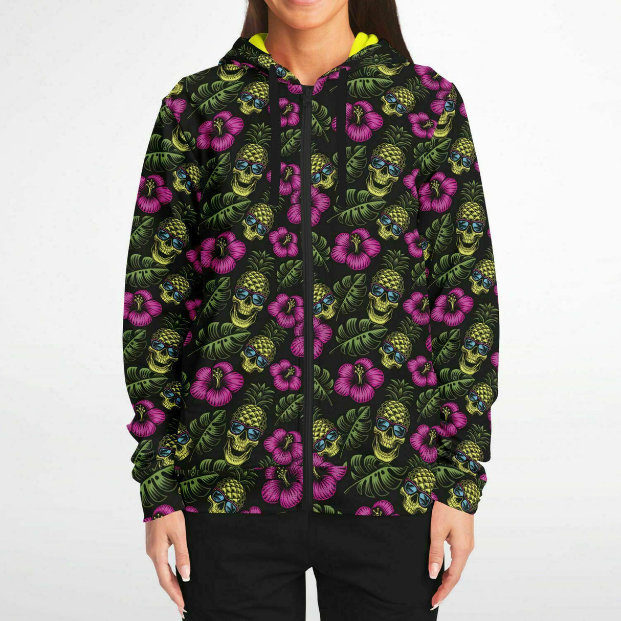 Rad Palm Pineapple Head Zip Up Hoodie