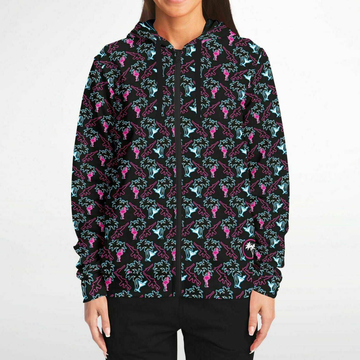 Sudadera con capucha y cremallera Rad Palm Neon Attack