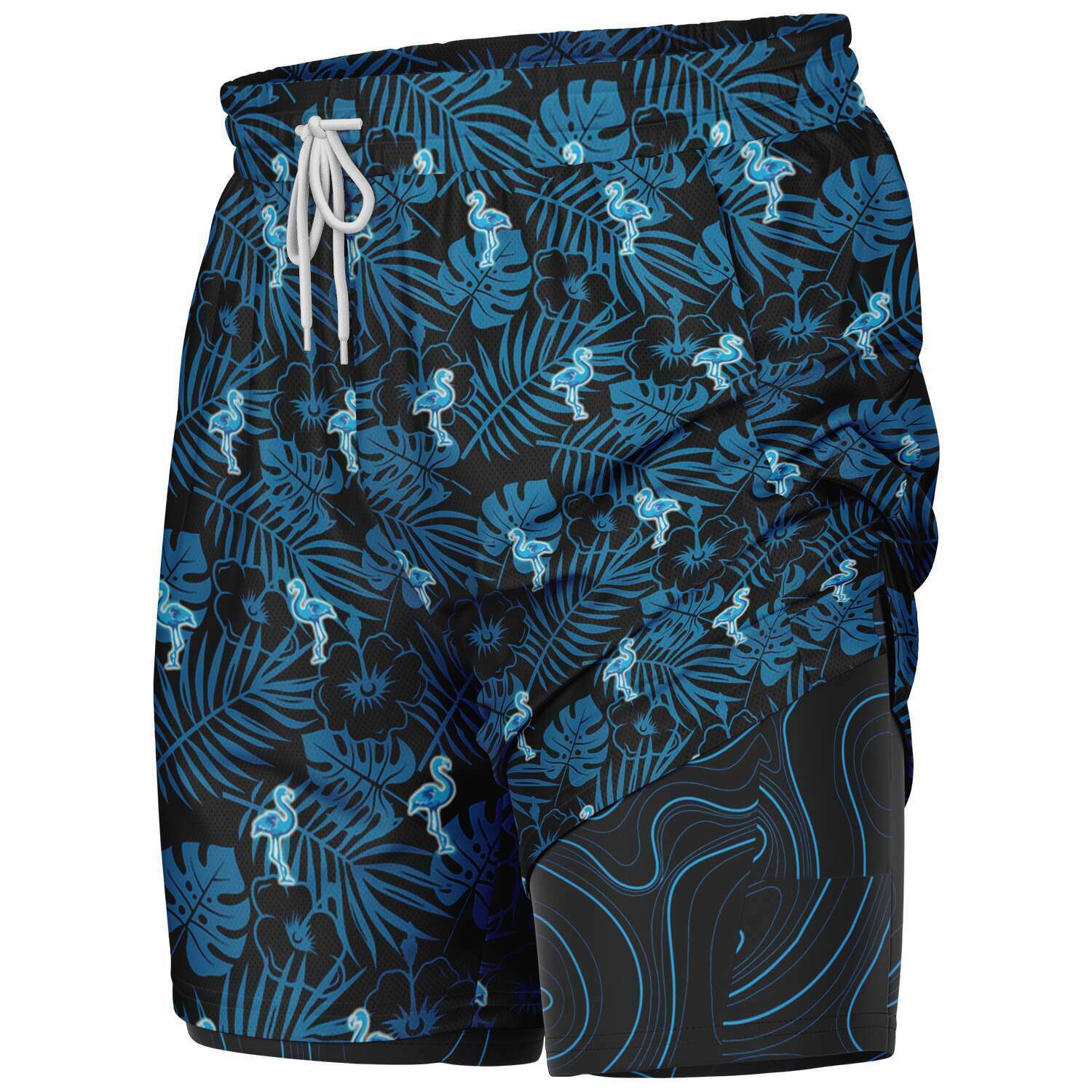 Pantalones cortos 2 en 1 para hombre Rad Palm Party Like A Flockstar 