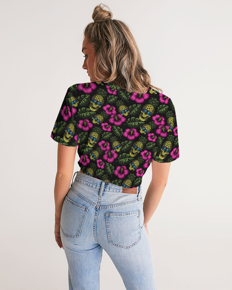 Pineapple Head Women's Twist-Front Cropped Tee