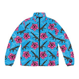 Chaqueta acolchada azul hibisco de alta capacidad para hombre de Rad Palm 