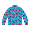 Rad Palm High Capacity Hibiscus Blue Men's Puffer Jacket