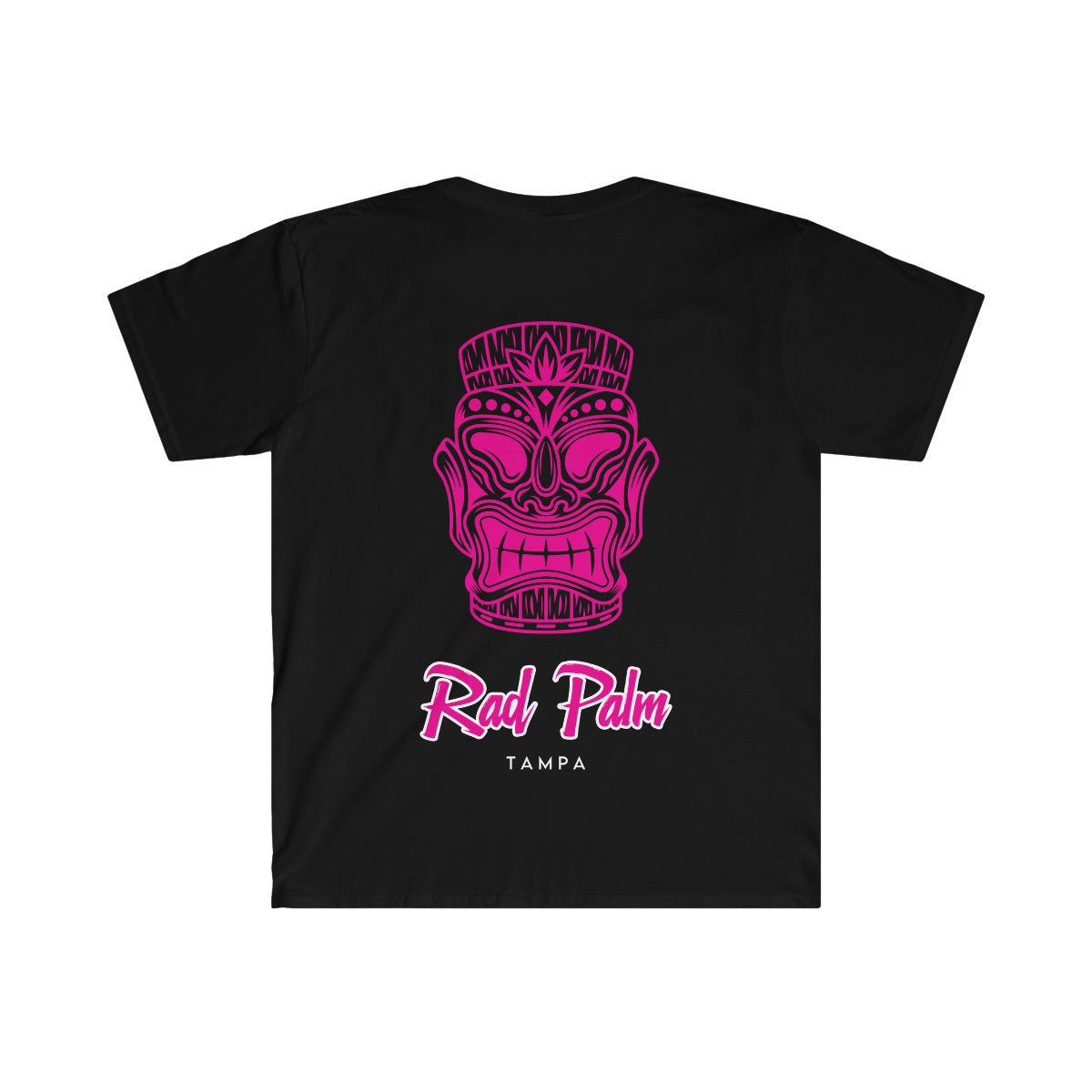 Camiseta unisex de estilo suave Tiki rosa de Rad Palm 