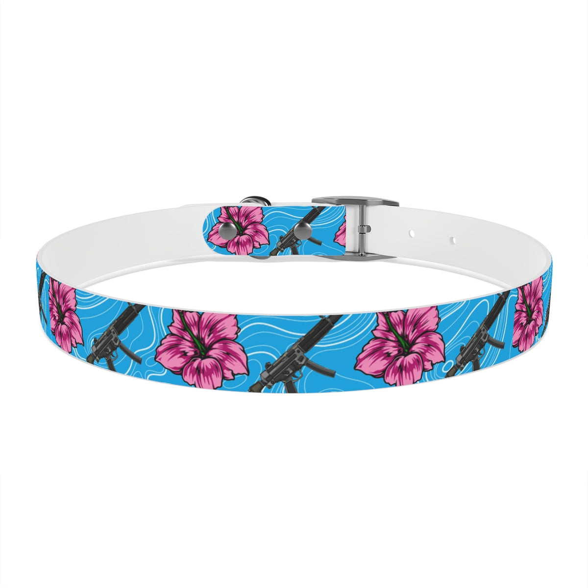 Collar para perros azul hibisco de alta capacidad Rad Palm 