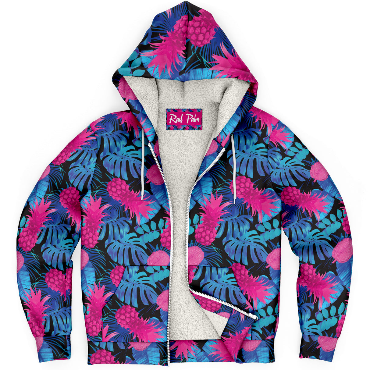 Sudadera con capucha y cremallera de microfibra Pineapple Express de Rad Palm 