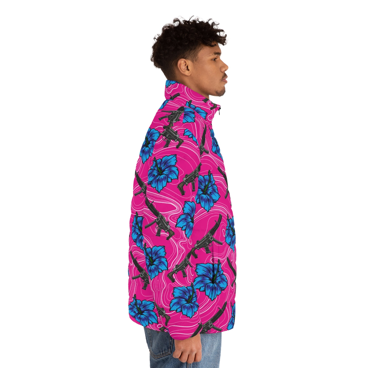 Chaqueta acolchada de alta capacidad para hombre Rad Palm Hibiscus 