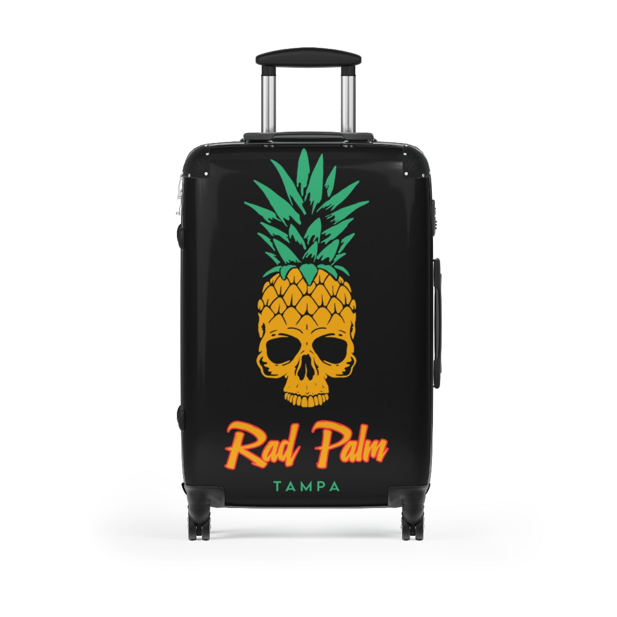 Bolsa de viaje con ruedas y diseño de calaveras de piña de Rad Palm 