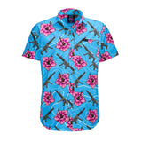 High Capacity Hibiscus Blue Party Shirt