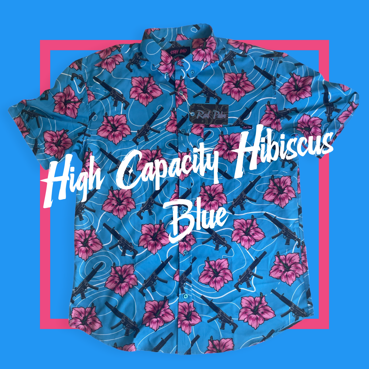 High Capacity Hibiscus Blue Party Shirt