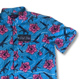 High Capacity Hibiscus Blue Party Shirt