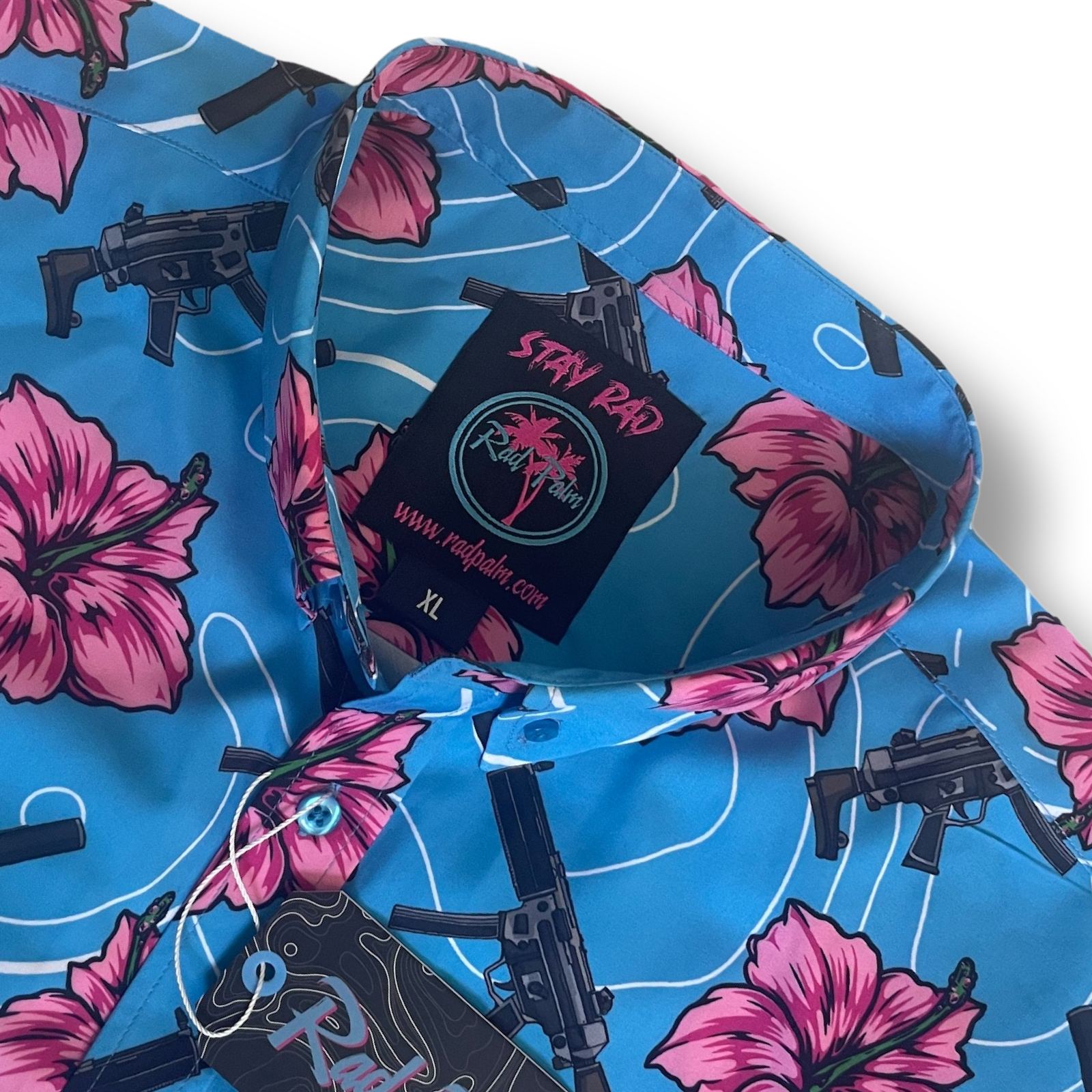 High Capacity Hibiscus Blue Party Shirt