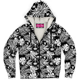 Sudadera con capucha y cremallera de microfibra Rad Palm BLK WHT 