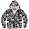 Load image into Gallery viewer, Rad Palm BLK WHT Microfleece Zip Hoodie