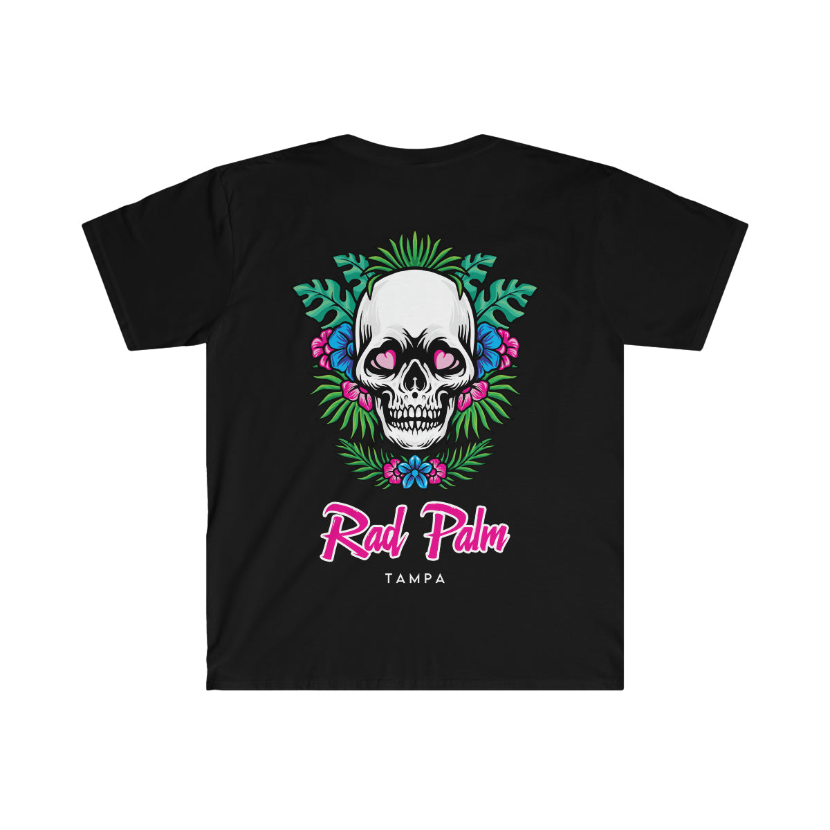 Camiseta unisex de estilo suave con calavera tropical de Rad Palm 