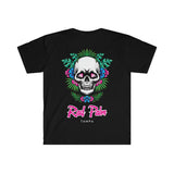 Camiseta unisex de estilo suave con calavera tropical de Rad Palm 