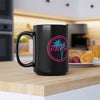 Rad Palm Pink Logo Black Mug, 15oz
