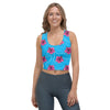 Load image into Gallery viewer, Blue Hibiscus Crop Top