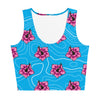 Load image into Gallery viewer, Blue Hibiscus Crop Top