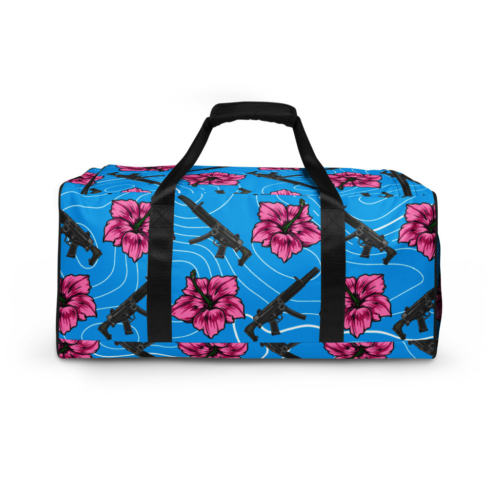 Bolsa de lona azul hibisco de gran capacidad Rad Palm