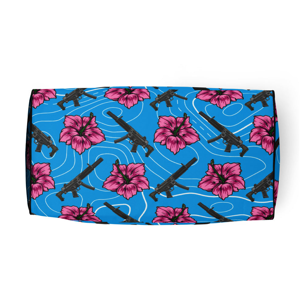 Rad Palm High Capacity Hibiscus Blue Duffle bag