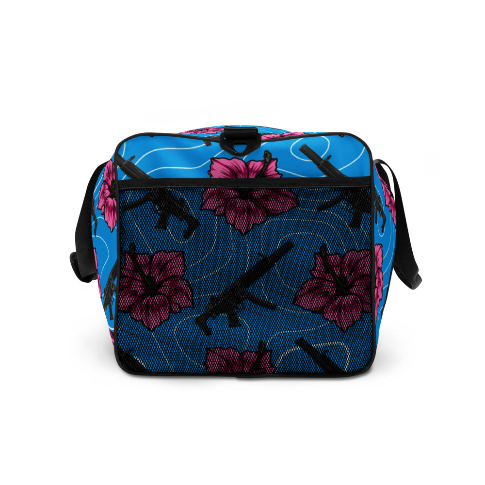 Bolsa de lona azul hibisco de gran capacidad Rad Palm