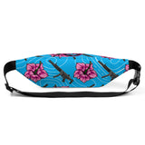 High Capacity Hibiscus Blue Fanny Pack