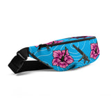 High Capacity Hibiscus Blue Fanny Pack