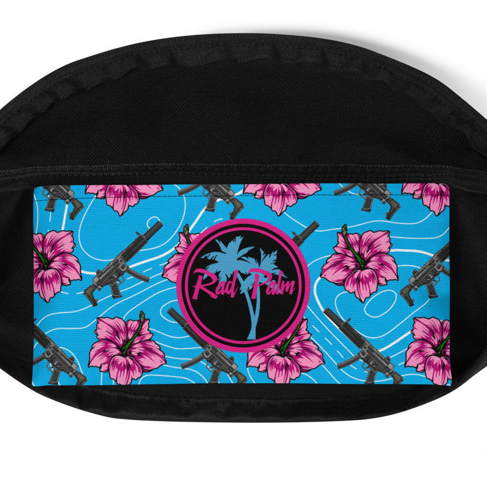 High Capacity Hibiscus Blue Fanny Pack