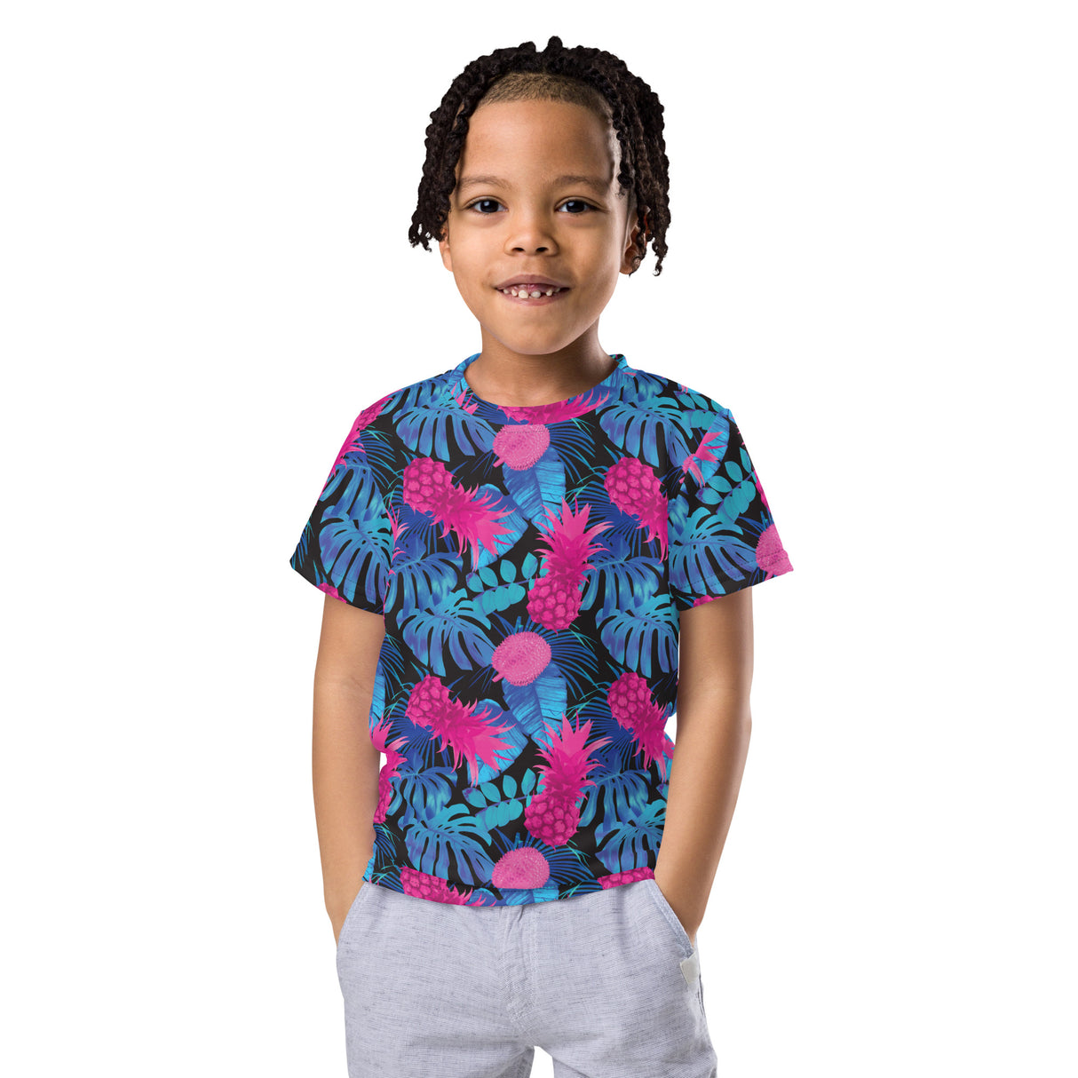 Camiseta de cuello redondo para niños Rad Palm Pineapple Express