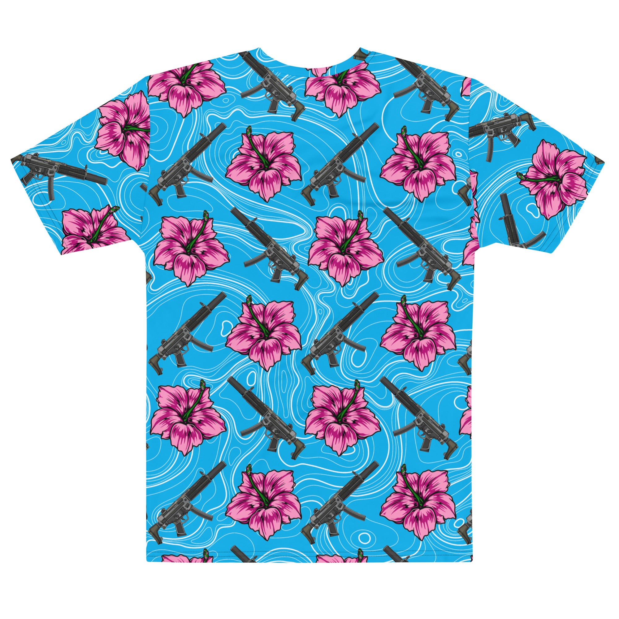 Rad Palm High Capacity Hibiscus Blue Men's T-Shirt