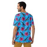 Camiseta azul hibisco de alta capacidad Rad Palm para hombre