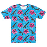 Camiseta azul hibisco de alta capacidad Rad Palm para hombre