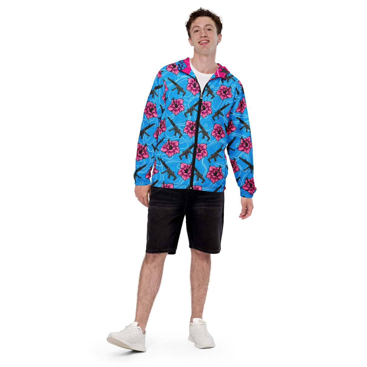 Cortavientos azul hibisco de alta capacidad para hombre de Rad Palm