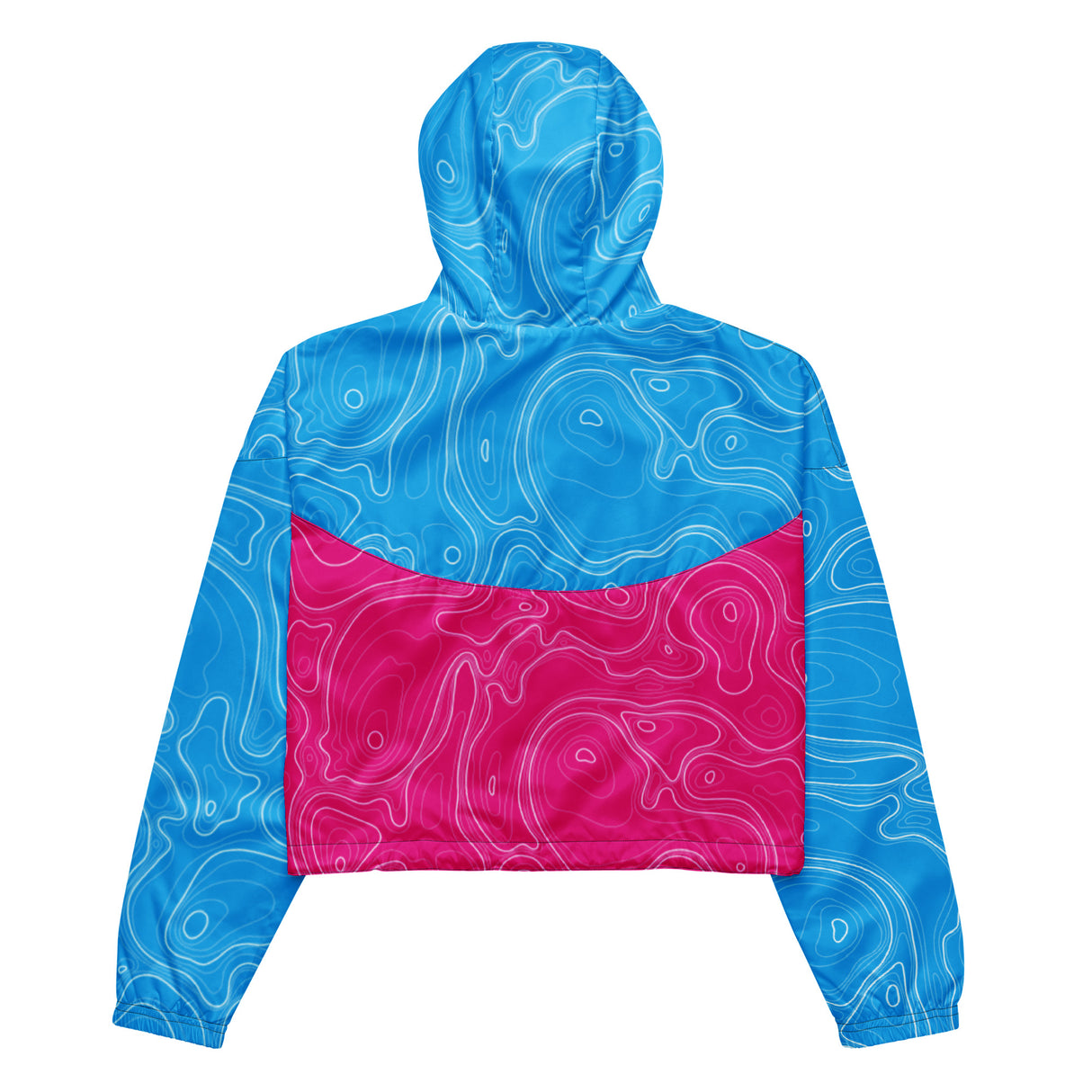 Neon Topographic Women’s Cropped Windbreaker