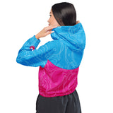 Neon Topographic Women’s Cropped Windbreaker