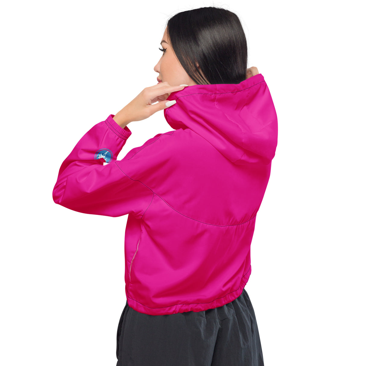 Rad Palm Hot Pink Women’s Cropped Windbreaker