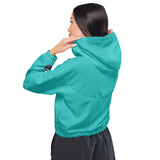 Rad Palm Teal Women’s Cropped Windbreaker