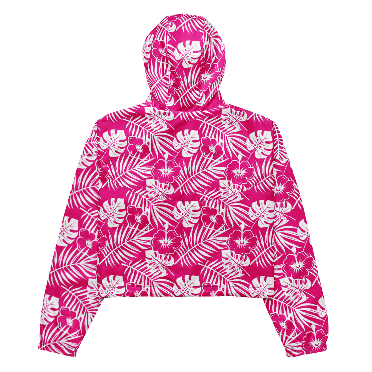 Rad Palm Pink Aloha Women’s Cropped Windbreaker