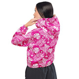 Rad Palm Pink Aloha Women’s Cropped Windbreaker