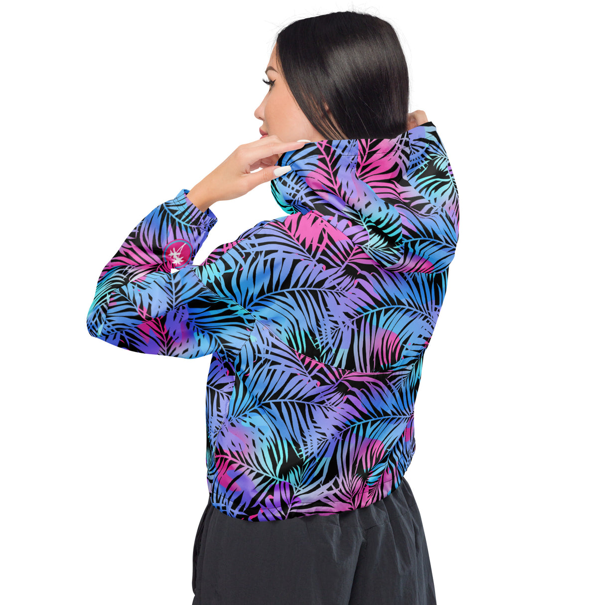 Rad Palm Jungle Madness Women’s Cropped Windbreaker