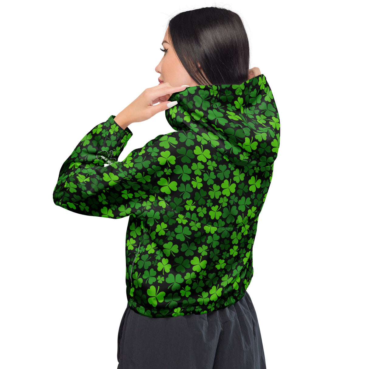 Rad Palm St. Patrick's Day Women’s Cropped Windbreaker