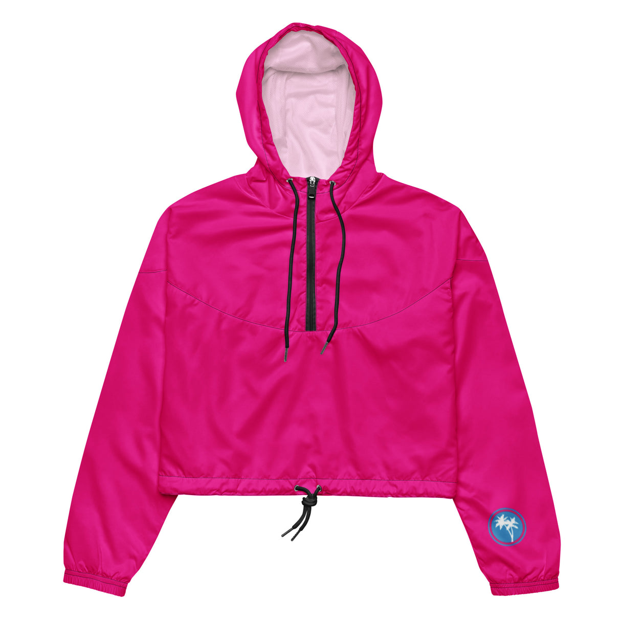 Rad Palm Hot Pink Women’s Cropped Windbreaker