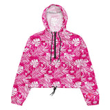 Rad Palm Pink Aloha Women’s Cropped Windbreaker