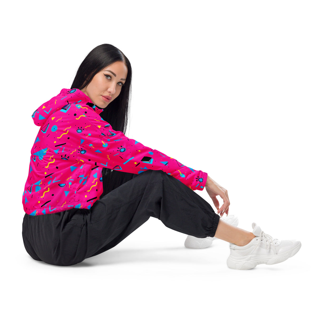 Rad Palm Pink Panther Women’s Cropped Windbreaker