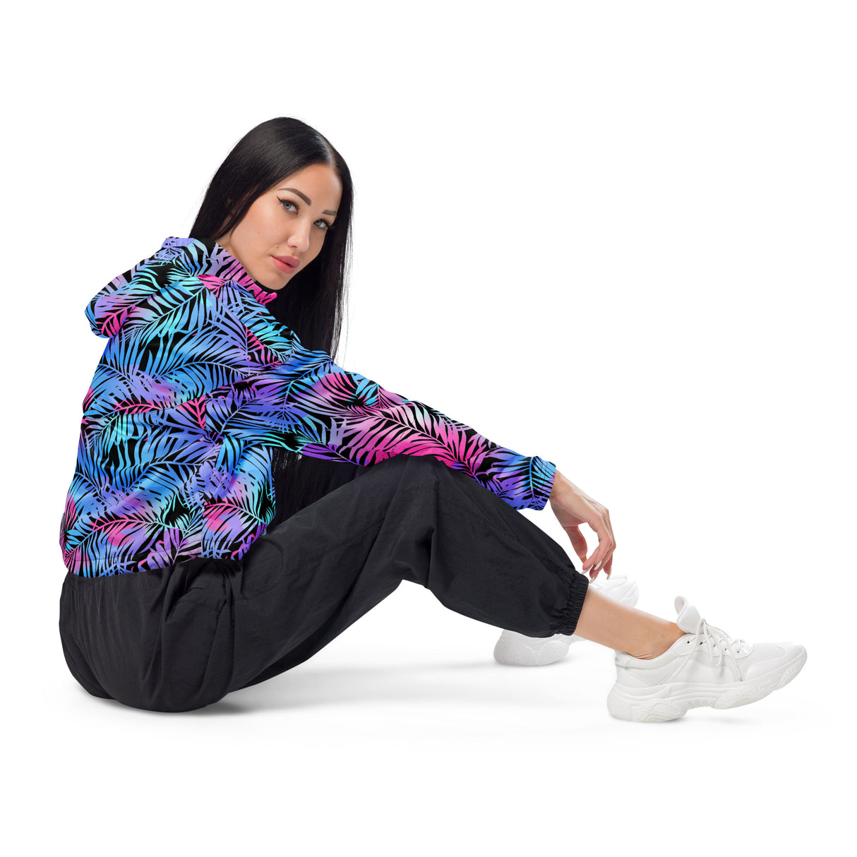 Rad Palm Jungle Madness Women’s Cropped Windbreaker