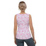 Camiseta sin mangas rosa Rad Palm Party Like A Flockstar