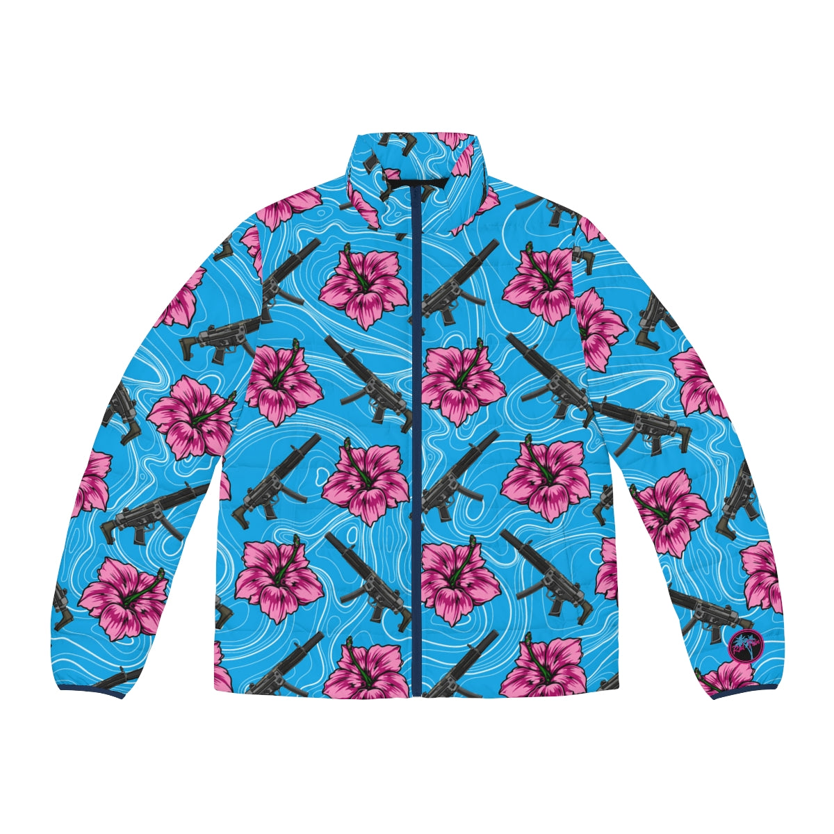 Chaqueta acolchada azul hibisco de alta capacidad para hombre de Rad Palm 