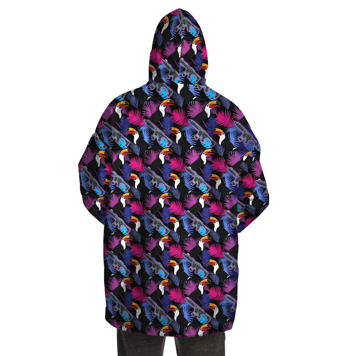 Sudadera con capucha cómoda Rad Palm Toucan Attack 