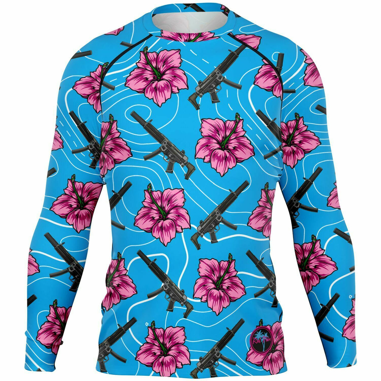 Rad Palm High Capacity Hibiscus Blue Rash Guard